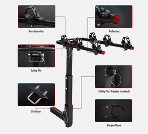 4 bicicleta enganche soporte estante 2 pulgadas receptor coche camión <span class=keywords><strong>remolque</strong></span> para coches camiones SUVs furgonetas RVs accesorios para automóviles - Product Image 3