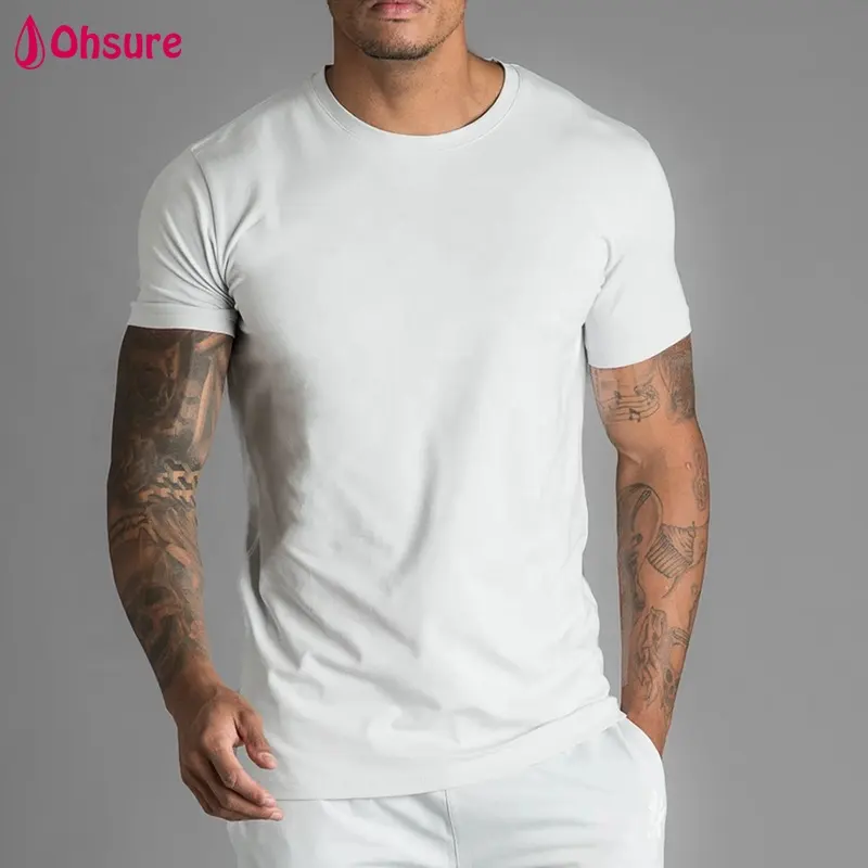 high quality man cotton t-shirt plain loose fit gym shirt sportswear muscle tee custom t shirt men