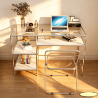 Bureau minimaliste multifonction en acier inoxydable, table d'écriture et de maquillage pour l'étude et le salon