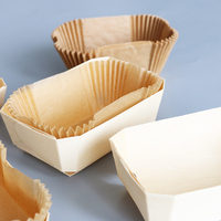 Moule à cupcakes jetable en bois, écologique, compatible micro-ondes, plateau d'emballage