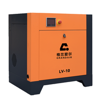 Compresor de Aire de Tornillo Lubricado Industrial con Inversor de 7.5kw LV-10HP 8 bar Configuración Estacionaria 185 CFM Motor Refrigerado por Aire