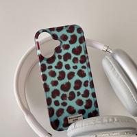 Tschick mignon imprimé léopard bleu étui de téléphone saucisse 3D adapté pour iPhone 16 15 14 13 12 Pro Max étui de protection