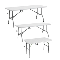 Table rectangulaire blanche en plastique pliable pour mariage, banquet, événements, camping en plein air, dîner, vente chaude, ensemble table et chaises