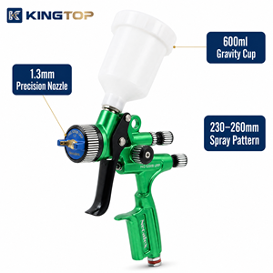 Pistola de Pulverización Automotriz HVLP Profesional de Alto Rendimiento Kingtop WARTE - Pistola de Pulverización WARTE 600ml 1.3mm 1.4mm - Product Image 2
