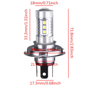 <b>Led</b> <b>Headlight</b> Bulbs H4 80W 6000K Pure White Light Aluminum With Lenses For Car Retrofit Upgrade - Product Image 3