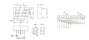 Display LED a 7 Segmenti a 2 Cifre da 0,4 Pollici, Luce Rossa ad Alta Luminosità per Modulo Indicatore Contatore <span class=keywords><strong>Digitale</strong></span> - Product Image 6