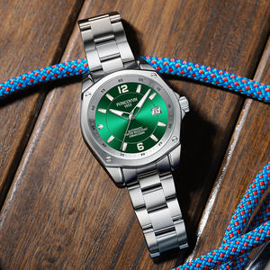 Logotipo personalizado Japón Movt Lujo Cristal de zafiro Acero inoxidable Reloj mecánico Deporte 100M Relojes de pulsera a prueba de agua - Product Image 5