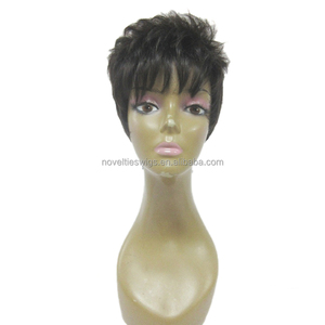 Nouveautés Perruques courtes Bob lisses, ondulées et dégradées en <span class=keywords><strong>cheveux</strong></span> humains Remy indiens sans colle, abordables <span class=keywords><strong>pour</strong></span> femmes noires - Product Image 1