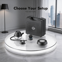 IMOTO Kit Chicha Électrique Intelligente de Luxe - Portable, Idéal pour les Voyages, Écologique, en Plastique Laqué Givré, Écran LCD, Batterie Externe