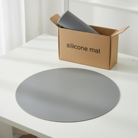 Sets de table ronds en silicone imperméables et faciles à nettoyer, diamètre 26 cm, 30 cm, 34 cm, 40 cm, pour table à manger, antidérapants et résistants à la chaleur