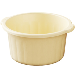 Deep Plastic Foot Bath Tub Creamy Yellow Round Shape For Adults Home Use Massage Calves - Product Image 3