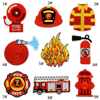Vente en gros Patchs du département de lutte contre l'incendie Patchs de broderie de pompier avec bordure Fer sur patchs