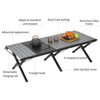 Table de camping Igt pliable en aluminium détachable portable d'extérieur de haute qualité en gros