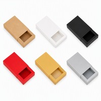 Boîte cadeau à tiroir coulissant en kraft blanc, noir, rouge, or, 6 couleurs, pliage rapide en 3 étapes, emballage plat, logo personnalisé OEM, boîte à bijoux, boîte à savon