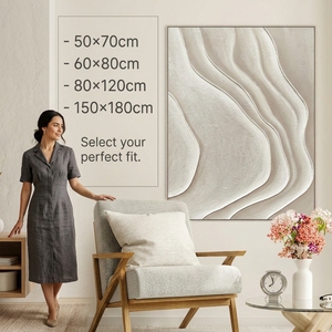 <span class=keywords><strong>Peinture</strong></span> à l'huile peinte à la main, grande <span class=keywords><strong>peinture</strong></span> à l'huile crème Wabi-Sabi, <span class=keywords><strong>abstraite</strong></span>, cadre en alliage d'aluminium, personnalisable, vente en gros pour <span class=keywords><strong>galerie</strong></span> - Product Image 4