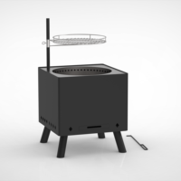 Barbecue portable de 34 pouces en acier inoxydable, foyer sans fumée pour jardin et terrasse