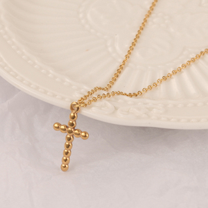 Homens de fé católica crucifixo 18k ouro da moda colar de pingente de aço inoxidável colar de jesus cruz - Product Image 3