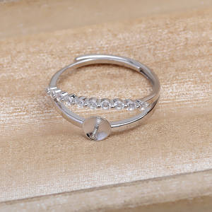 แหวนเงินแท้ S925 พร้อมช่องใส่ขนตาปลอม DIY แบบมุก รุ่น 5710 ขนาด 8-10 รู - Product Image 4