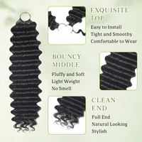 Extensions de cheveux humains Remy tressées au crochet, style bohème, 100 % vierges brésiliennes, texture Kinky Straight Yaki, fabriquées à la machine