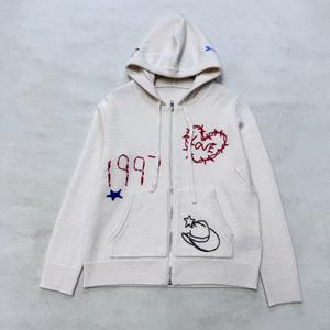 2025 autunno/inverno nuovo cuore classico numero Trendy marchio ricamato in maglia giacca <span class=keywords><strong>con</strong></span> cappuccio <span class=keywords><strong>con</strong></span> <span class=keywords><strong>cerniera</strong></span> morbida felpa carina ragazza - Product Image 6