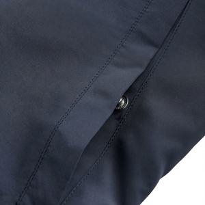 Blouson Bomber Homme Bleu Marine Couleur Unie Fermeture Éclair Col Mandarin Décontracté Respirant Coupe-Vent Logo Avant Vêtement d'Extérieur Hiver - Product Image 5