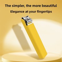 Nouveau coupe-ongles en acier inoxydable anti-éclaboussures, portable, format unique, grande taille, modèle à lame plate BP048 pour manucure hommes et femmes