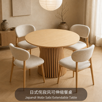 Table à manger moderne extensible en bois de chêne, table extensible ronde à ovale pour petit appartement