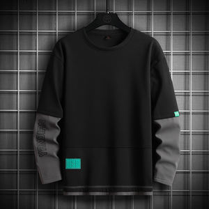 Suéter de primavera y otoño para hombre, camiseta holgada con cuello redondo, tendencia americana, moda de primavera, transpirable y cómoda, atractiva - Product Image 4