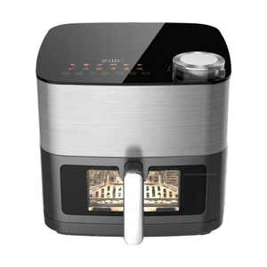 <span class=keywords><strong>Friteuse</strong></span> à air numérique 12-en-1 en acier inoxydable 8L 2100W avec chambre de remplissage d'eau stéréoscopique 3D pour fêtes en famille - Product Image 1