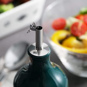 Set di Bottiglie Personalizzato <span class=keywords><strong>in</strong></span> <span class=keywords><strong>Ceramica</strong></span> per Olio e Aceto Dispenser Moderno e Colorato per Olio da Cucina - Product Image 3