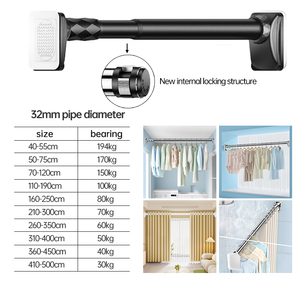 Chambre longue blanche Simple coin détachable sans perceuse diviseur de pièce fenêtre traverse printemps <span class=keywords><strong>tringle</strong></span> à <span class=keywords><strong>rideau</strong></span> - Product Image 4