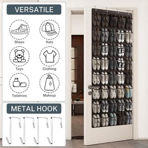 40 Pocket Over The Door <b>Shoe</b> Organizer Mesh Hanging <b>Storage</b> For <b>Shoes</b> Behind Door <b>Wall</b> <b>Mount</b> Coffee Color - Product Image 3