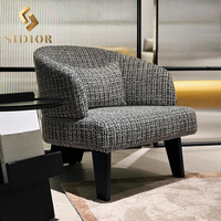 Modernes italienisches Wohnzimmer Akzent Leder Stoff Leinen Lounge Sofa Stuhl Sessel für Lobby Hotel Apartment House
