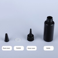Bouteilles compte-gouttes en plastique HDPE noir de 30 ml, 50 ml, 100 ml pour distributeur de liquide, applicateur d'huile, conteneurs pour colle à faux ongles
