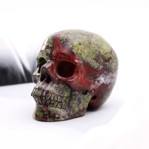 Yooperlite naturel crâne humain sculpture Sculpture 3 pouces cristal Quartz Art pièce pour Halloween décor à la maison collectionneur cadeau - Product Image 4