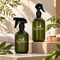 Bouteilles de spray désodorisant personnalisées de couleur verte, en PET de 300 ml et 500 ml, avec pulvérisateurs à gâchette