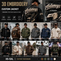 Veste streetwear personnalisée pour homme, broderie 3D, veste bomber varsity, veste oversize hip hop, fournisseur d'usine OEM
