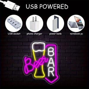 <strong>Beer</strong> Bar <strong>Neon</strong> <strong>Sign</strong> Pink White and Yellow <strong>Neon</strong> Lights for Wall Decor Home Bar Cart Restaurant Man Club Party Decors Gift - Product Image 5