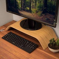 Opvouwbare Desktop Riser Voor Computers Elektronica Zwart Bamboe Walnoot Houten Computer Monitor Stand Voor Imac Notebook Pc Lcd