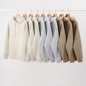 เสื้อฮู้ดดี้คู่รักสไตล์ลำลอง ผ้าเทอร์รี่หนา 380 กรัม สีพื้น ทรงหลวม ไหล่ตก สไตล์อเมริกันเรโทร ปักลาย สำหรับฤดูใบไม้ร่วง - Product Image 4