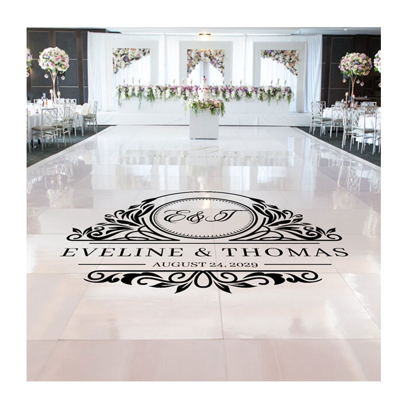 Self Adhesive Vinyl Floor Decals Non-slip Decoration Wedding Dance Floor Tiles Sticker