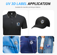 Inagni Imprimante d'étiquettes 3D UV 60cm pour badges de clubs de football, vêtements, épaulettes et chapeaux