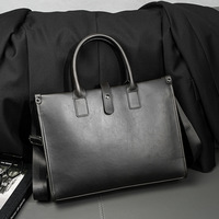 Porte-documents pour ordinateur portable en PU de haute qualité pour hommes, avec fermeture à glissière, design portable et élégant pour les réunions d'affaires