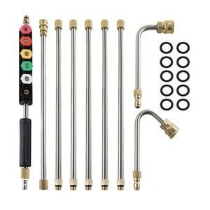 Xi Yi 9-Piece High Pressure <b>Car</b> <b>Washer</b> Rod Set Stainless Steel Extension Rods With Five Color Nozzles For Vehicle Cleaning - Product Image 1