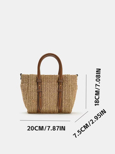 <span class=keywords><strong>Sac</strong></span> à <span class=keywords><strong>main</strong></span> d'été en paille pour femme, <span class=keywords><strong>sac</strong></span> tissé fait <span class=keywords><strong>main</strong></span>, style français vintage, <span class=keywords><strong>sac</strong></span> de plage, <span class=keywords><strong>sac</strong></span> à bandoulière décontracté, vente en gros OEM - Product Image 2