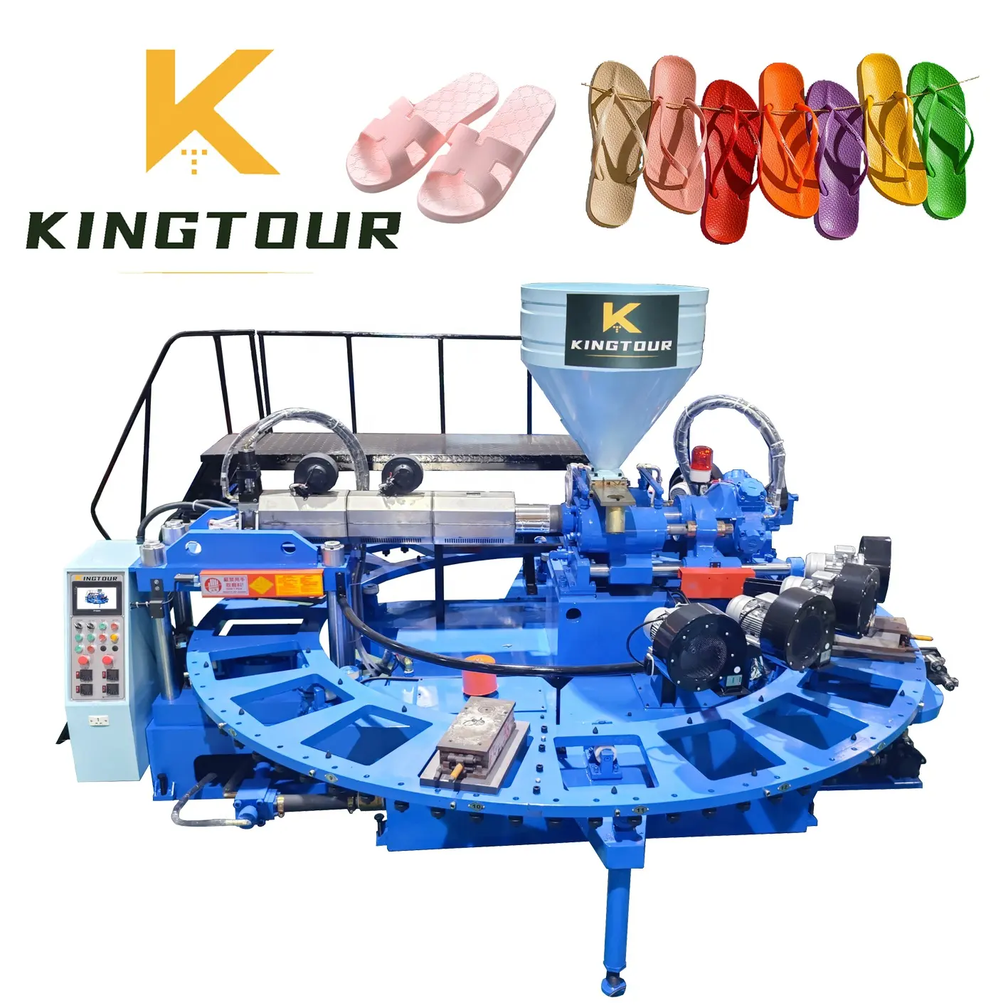 KT-618 Rotary 1 Color Injection Molding Machine Đối Với Làm Nhựa PVC Cao Su Dép Sandal Flip Flop Và Giày Dép