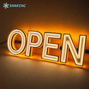 Insegna 3D a LED con effetto tunnel infinito, lettere OPEN personalizzate, insegna a specchio per esterni, montaggio a parete, impermeabile, retroilluminata. - Product Image 1
