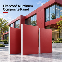 Panneau composite en aluminium ignifuge 4x8 pieds, revêtement PVDF gris métallisé ACP pour revêtement mural extérieur