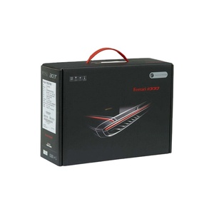 Colored Corrugated Laptop Packaging Shipping Box Black with Handle Corrugated E-flute Box with Foam Custom Electronic Recyclable