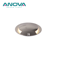 CE RoHS IP67 Étanche Coin Lumière 3000k Trou 27mm Encastré Rond Mur Extérieur LED Étape Lumière